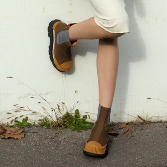 NEW 4CCCCEES Suede Esker Chelsea Boots white multi for women 1368tn - Picture 11 of 12